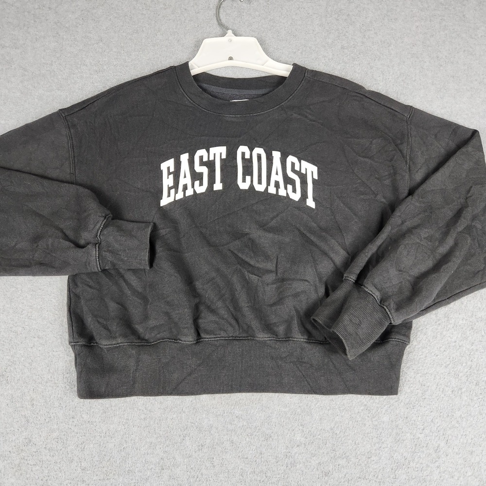 Old Navy SoComfy East Coast Sweatshirt Womens Small Black Cotton Classic Length